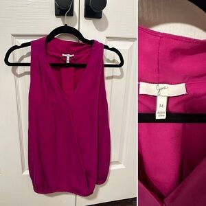 Magenta pink blouse and Zara knit top